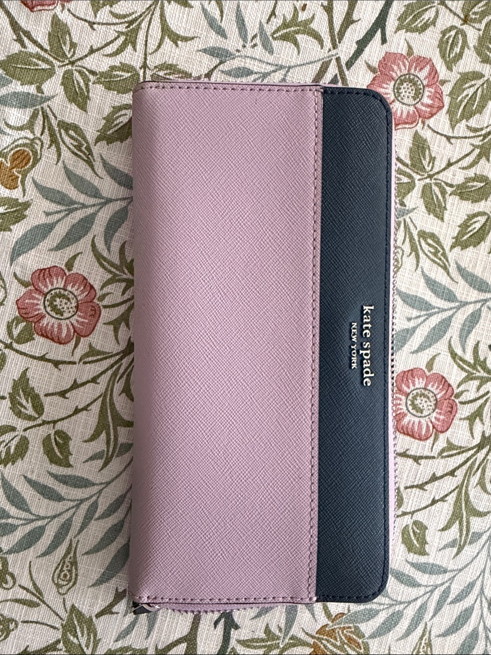 kate spade Pink and Navy Zip-Around Continental Wallet